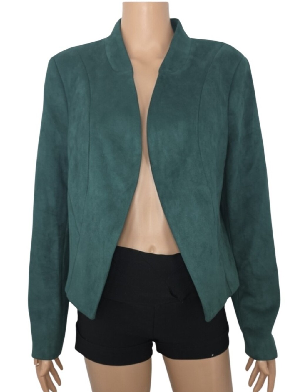 Thalia Sodi Women's Open Front Forest Green Jacket Size L Large NWT